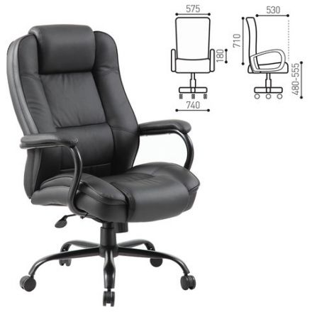 Кресло офисное BRABIX PREMIUM "Heavy Duty HD-002", усиленное, НАГРУЗКА до 200 кг, экокожа, 531829 Кресло офисное BRABIX PREMIUM "Heavy Duty HD-002", усиленное, НАГРУЗКА до 200 кг, экокожа, 531829