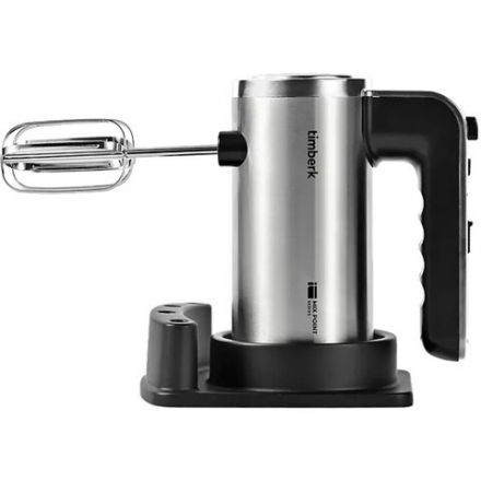Миксер TIMBERK T-HM40S49, 550 Вт, 5 скоростей, 2 венчика, 2 крюка для теста, подставка, стальной Миксер TIMBERK T-HM40S49, 550 Вт, 5 скоростей, 2 венчика, 2 крюка для теста, подставка, стальной