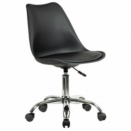 Кресло стул BRABIX "Eames MG-310 CH", хром, пластик черный, экокожа черная, 532925 Кресло стул BRABIX "Eames MG-310 CH", хром, пластик черный, экокожа черная, 532925