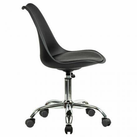 Кресло стул BRABIX "Eames MG-310 CH", хром, пластик черный, экокожа черная, 532925 Кресло стул BRABIX "Eames MG-310 CH", хром, пластик черный, экокожа черная, 532925