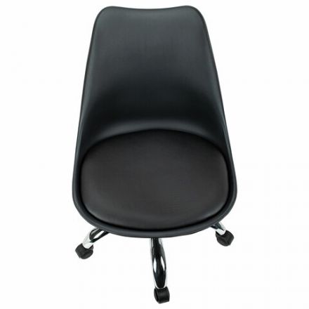 Кресло стул BRABIX "Eames MG-310 CH", хром, пластик черный, экокожа черная, 532925 Кресло стул BRABIX "Eames MG-310 CH", хром, пластик черный, экокожа черная, 532925