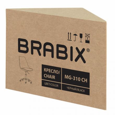 Кресло стул BRABIX "Eames MG-310 CH", хром, пластик черный, экокожа черная, 532925 Кресло стул BRABIX "Eames MG-310 CH", хром, пластик черный, экокожа черная, 532925