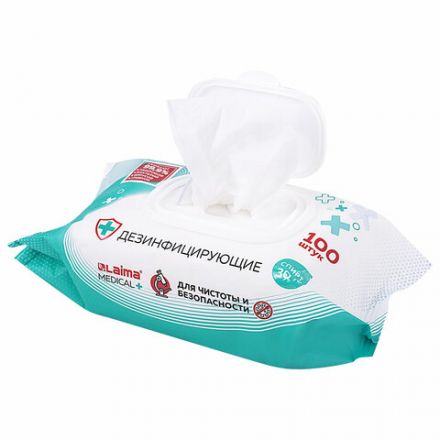 Дезинфицирующие салфетки спиртовые (30%), для любых поверхностей, 100 шт., LAIMA MEDICAL, 608767 Дезинфицирующие салфетки спиртовые (30%), для любых поверхностей, 100 шт., LAIMA MEDICAL, 608767