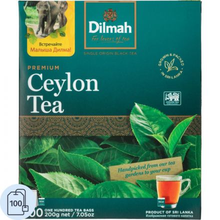 Чай Dilmah Цейлонский черный, 100 пак.х2г/уп
