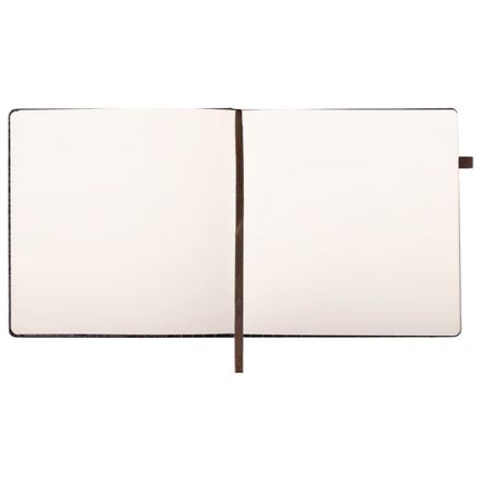 Скетчбук, слоновая кость 140 г/м2, 200х200 мм, 80 л., КОЖЗАМ, резинка, BRAUBERG ART CLASSIC, CROCO, коричневый, 116473