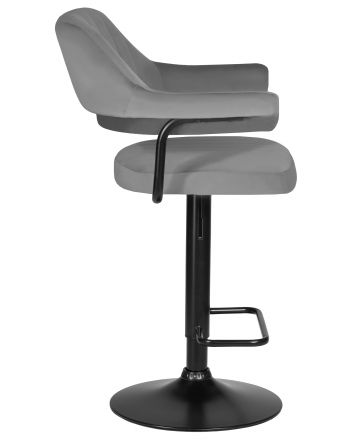 Стул барный DOBRIN CHARLY BLACK, серый велюр (MJ9-75) Стул барный DOBRIN CHARLY BLACK, серый велюр (MJ9-75)