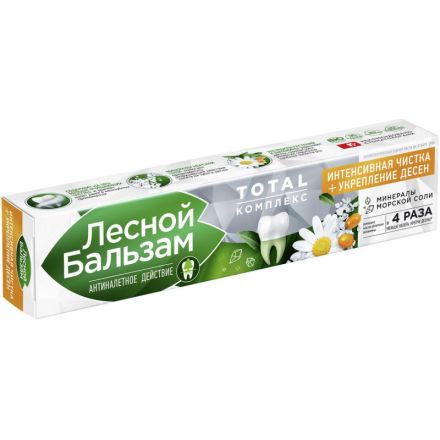 Зубная паста ЛЕСНОЙ БАЛЬЗАМ С ЭКСТРАКТОМ РОМАШКИ И МАСЛОМ ОБЛЕПИХИ, 75МЛ