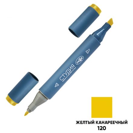 Маркер двусторонний для скетчинга Гамма "Студия", желтый канареечный, корпус трехгранный, пулевид./клиновид. наконечники Маркер двусторонний для скетчинга Гамма "Студия", желтый канареечный, корпус трехгранный, пулевид./клиновид. наконечники