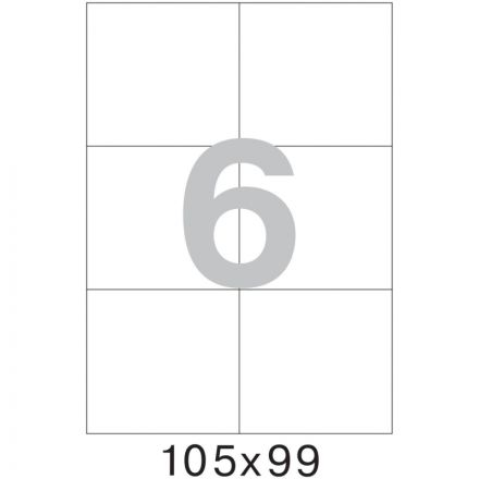 Этикетки самоклеящиеся Promega label (Комус) 105х99 мм 6 штук на листе белые (100 листов в упаковке)