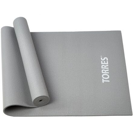 Коврик для йоги TORRES Relax 6, YL12236G, PVC 6 мм,серый