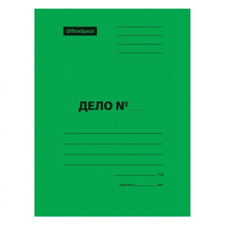 Скоросшиватель OfficeSpace "Дело", картон мелованный, 300г/м2, зеленый, пробитый, до 200л. Скоросшиватель OfficeSpace "Дело", картон мелованный, 300г/м2, зеленый, пробитый, до 200л.