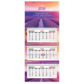 Календарь квартальный 2026 г., 3 блока, 3 гребня, бегунок, мелованная бумага, BRAUBERG EXTRA MINI, "Лаванда", 116837