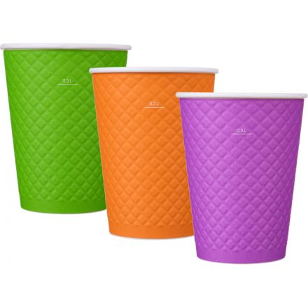Стакан одноразовый бум двухслойный d-90мм 300мл Waffle Color (25шт/уп) Стакан одноразовый бум двухслойный d-90мм 300мл Waffle Color (25шт/уп)
