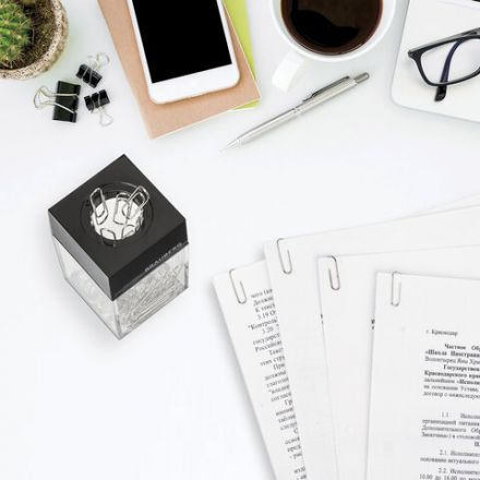 Скрепочница магнитная BRAUBERG с 30 скрепками, прозрачный корпус, 225189 Скрепочница магнитная BRAUBERG с 30 скрепками, прозрачный корпус, 225189