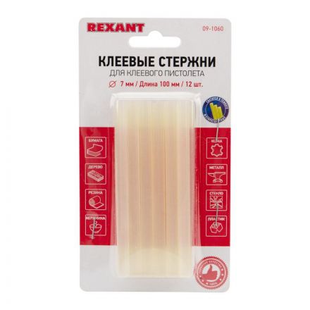 Стержень для клеевого пистолета 7х100мм, 12шт, светящиеся (09-1060)