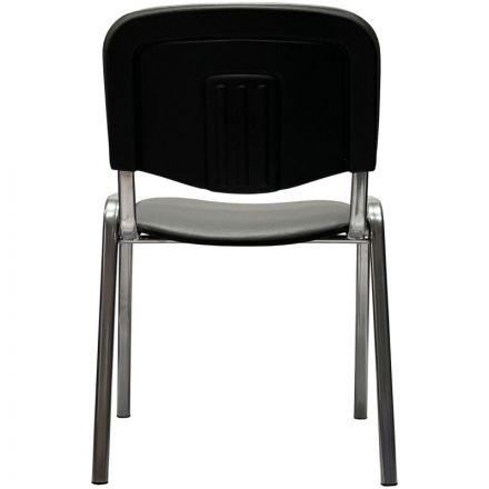 Стул КО_EChair Rio(ИЗО) искожа серая мат.тисненная 503, каркас под хром