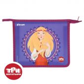 Папка для тетрадей КОМУС Три богатыря Аленушка,А5,1отд,молн,пластик,ПТ 713 Папка для тетрадей КОМУС Три богатыря Аленушка,А5,1отд,молн,пластик,ПТ 713