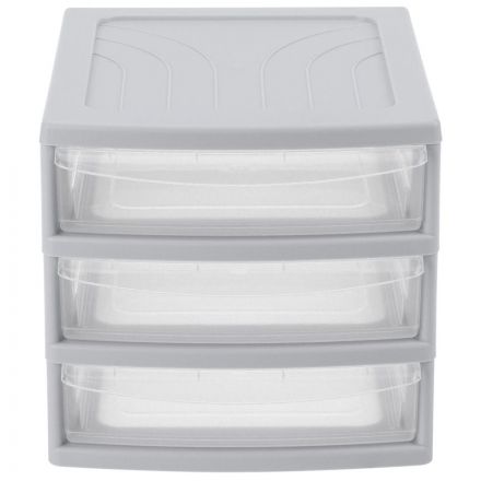 Бокс с выдвижными лотками А6 175х186х214мм 3выдв.отд, светло-сер. 433224030