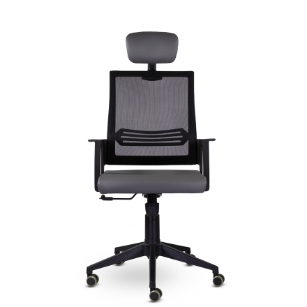 Кресло М-808 Аэро/Aero blackPL пластик Ср S-0422/NET202/S-0422 (темно-серый)