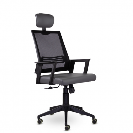 Кресло М-808 Аэро/Aero blackPL пластик Ср S-0422/NET202/S-0422 (темно-серый)