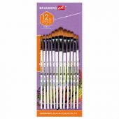 Кисти художественные набор 12 шт., синтетика, овальные № 1-12, BRAUBERG ART DEBUT, 201051