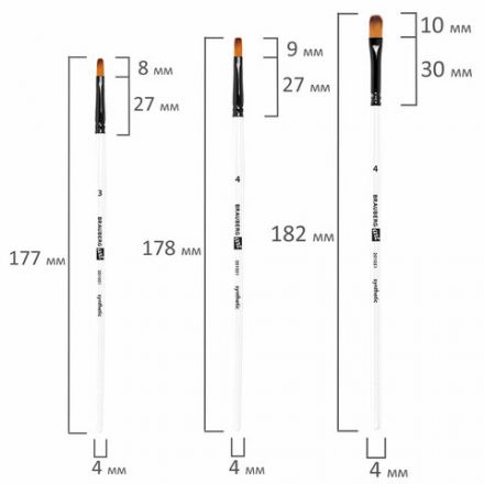 Кисти художественные набор 12 шт., синтетика, овальные № 1-12, BRAUBERG ART DEBUT, 201051 Кисти художественные набор 12 шт., синтетика, овальные № 1-12, BRAUBERG ART DEBUT, 201051