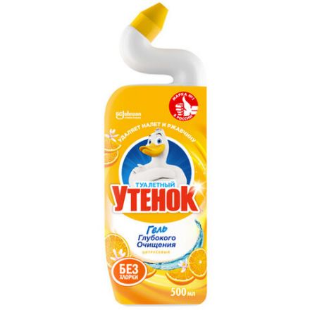 Средство для уборки туалета 500 мл, ТУАЛЕТНЫЙ УТЕНОК "Цитрусовый" Средство для уборки туалета 500 мл, ТУАЛЕТНЫЙ УТЕНОК "Цитрусовый"
