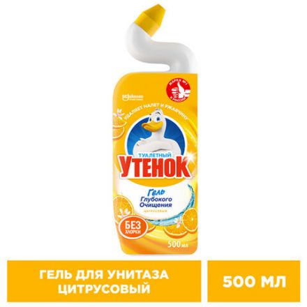 Средство для уборки туалета 500 мл, ТУАЛЕТНЫЙ УТЕНОК "Цитрусовый" Средство для уборки туалета 500 мл, ТУАЛЕТНЫЙ УТЕНОК "Цитрусовый"