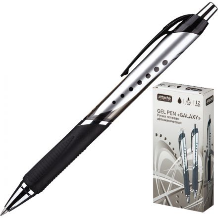 Ручка гелевая автоматическая Attache Selection Galaxy черная (толщина линии 0.5 мм) Ручка гелевая автоматическая Attache Selection Galaxy черная (толщина линии 0.5 мм)