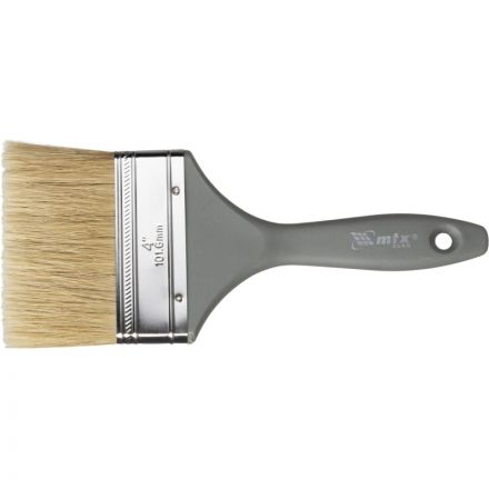 Кисть плоская 100 мм (4) натуральная щетина пластик. ручка Евро MTX 83067 Кисть плоская 100 мм (4) натуральная щетина пластик. ручка Евро MTX 83067