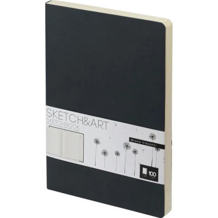 Скетчбук S&A ORIGINAL 140х210 100л БЕЖ 100г книжн.перепл.мягк.черн 1-500/01