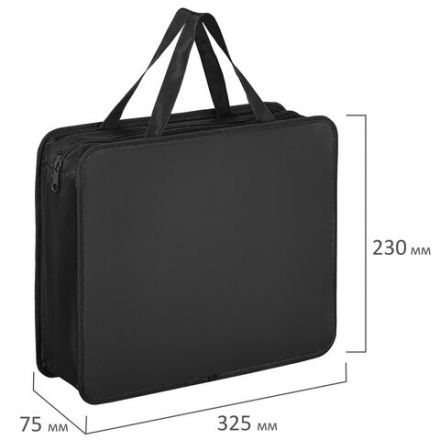 Папка на молнии с ручками ПИФАГОР, А4, 1 отделение, пластик, 75 мм, черная, 272110 Папка на молнии с ручками ПИФАГОР, А4, 1 отделение, пластик, 75 мм, черная, 272110