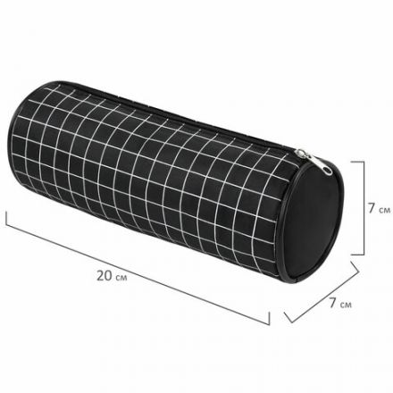 Пенал-косметичка BRAUBERG, Checkered, черный, 20х7х7см, 272298 Пенал-косметичка BRAUBERG, Checkered, черный, 20х7х7см, 272298