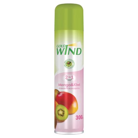 Освежитель воздуха аэрозольный 300 мл, GOLD WIND "Mango & kiwi", СИБИАР, 5-02.04.263.06