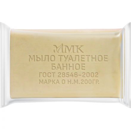 Мыло туалетное Банное в прозрачной обертке флоупак 200гр. МКТУ0521