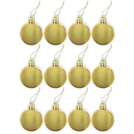 Шары ёлочные 12 шт., 4 см, "Solid Color", пластик, ЗОЛОТИСТЫЕ, глянец, ЗОЛОТАЯ СКАЗКА, 591124 Шары ёлочные 12 шт., 4 см, "Solid Color", пластик, ЗОЛОТИСТЫЕ, глянец, ЗОЛОТАЯ СКАЗКА, 591124