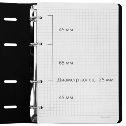 Тетрадь на кольцах А5, 175х215 мм, 120 л., под кожу, BRAUBERG VISTA, "Minimal", черный, 405215 Тетрадь на кольцах А5, 175х215 мм, 120 л., под кожу, BRAUBERG VISTA, "Minimal", черный, 405215