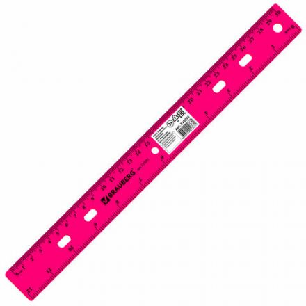 Линейка пластиковая 30 см, BRAUBERG "Crystal", тонированная, ассорти, 210291 Линейка пластиковая 30 см, BRAUBERG "Crystal", тонированная, ассорти, 210291