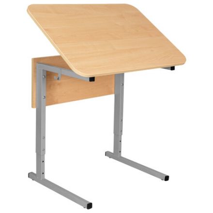 Стол-парта 1-местный, регулируемый угол, СУТ.54-01, 600х500х520-640 мм, рост 2-4, серый каркас, ЛДСП клён Стол-парта 1-местный, регулируемый угол, СУТ.54-01, 600х500х520-640 мм, рост 2-4, серый каркас, ЛДСП клён