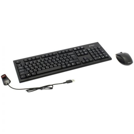 Набор клавиатура+мышь A4 7100N клав:черный мышь:черный USB беспроводная
