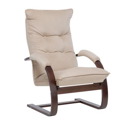 Кресло-трансформер Leset Монако, Орех текстура, V18 бежевый, Ткань Велюр Кресло-трансформер Leset Монако, Орех текстура, V18 бежевый, Ткань Велюр