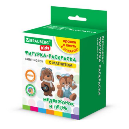 Фигурка-раскраска из гипса "С магнитом", с красками и кистью, ассорти, BRAUBERG KIDS, 666010 Фигурка-раскраска из гипса "С магнитом", с красками и кистью, ассорти, BRAUBERG KIDS, 666010