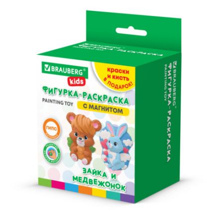 Фигурка-раскраска из гипса "С магнитом", с красками и кистью, ассорти, BRAUBERG KIDS, 666010 Фигурка-раскраска из гипса "С магнитом", с красками и кистью, ассорти, BRAUBERG KIDS, 666010