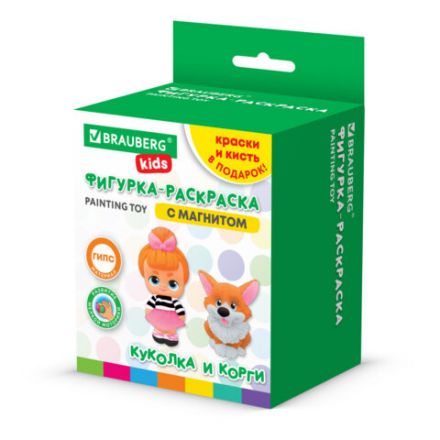 Фигурка-раскраска из гипса "С магнитом", с красками и кистью, ассорти, BRAUBERG KIDS, 666010 Фигурка-раскраска из гипса "С магнитом", с красками и кистью, ассорти, BRAUBERG KIDS, 666010