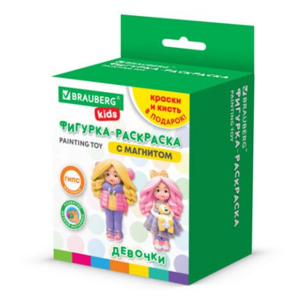 Фигурка-раскраска из гипса "С магнитом", с красками и кистью, ассорти, BRAUBERG KIDS, 666010 Фигурка-раскраска из гипса "С магнитом", с красками и кистью, ассорти, BRAUBERG KIDS, 666010