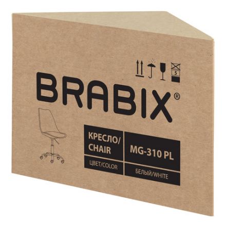 Кресло стул BRABIX "Eames MG-310 PL", пластик белый, экокожа белая, 532926 Кресло стул BRABIX "Eames MG-310 PL", пластик белый, экокожа белая, 532926