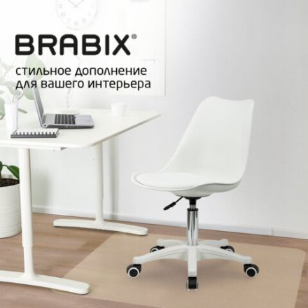 Кресло стул BRABIX "Eames MG-310 PL", пластик белый, экокожа белая, 532926 Кресло стул BRABIX "Eames MG-310 PL", пластик белый, экокожа белая, 532926