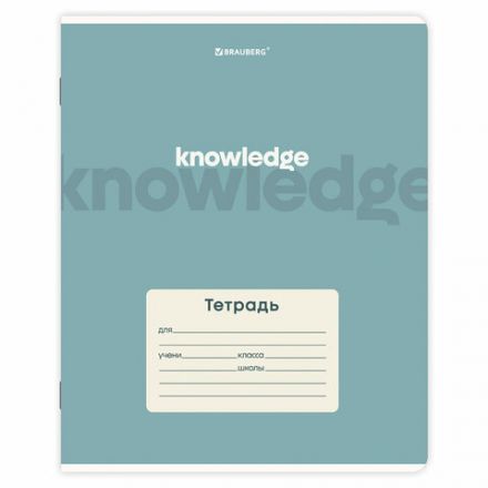 Тетрадь 24 л. BRAUBERG клетка, обложка картон, KNOWLEDGE, 107305