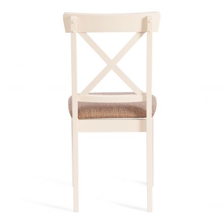 Стул Гольфи Джуниор/ Golfi Junior, дерево гевея, 45*51*94, ivory white, ткань кор.-зол.(1505-9)