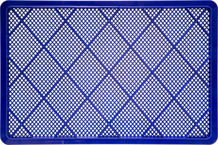 Ящик 600х400х120 мороз. перфорированный, с ручками  синий